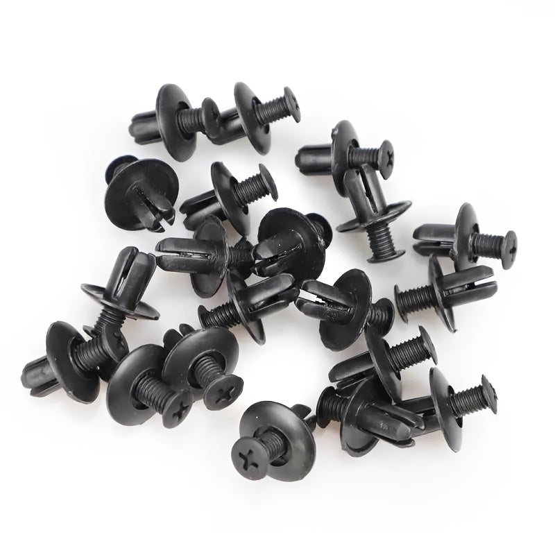 120pcs Automotive Plastic Rivet Fasteners – For Door Trim Panel Fixing, Black Simple & Practical Essential Accessories, Fender Bumper Edge Molding Clips, Car Rivets, Auto Bumper Rivets, Interior Trim Accessories, Decorative Clips