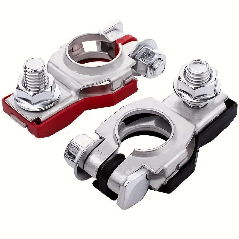 Car Battery Terminal Connector Set, Includes Positive and Negative Top Terminals, with Plastic Base
