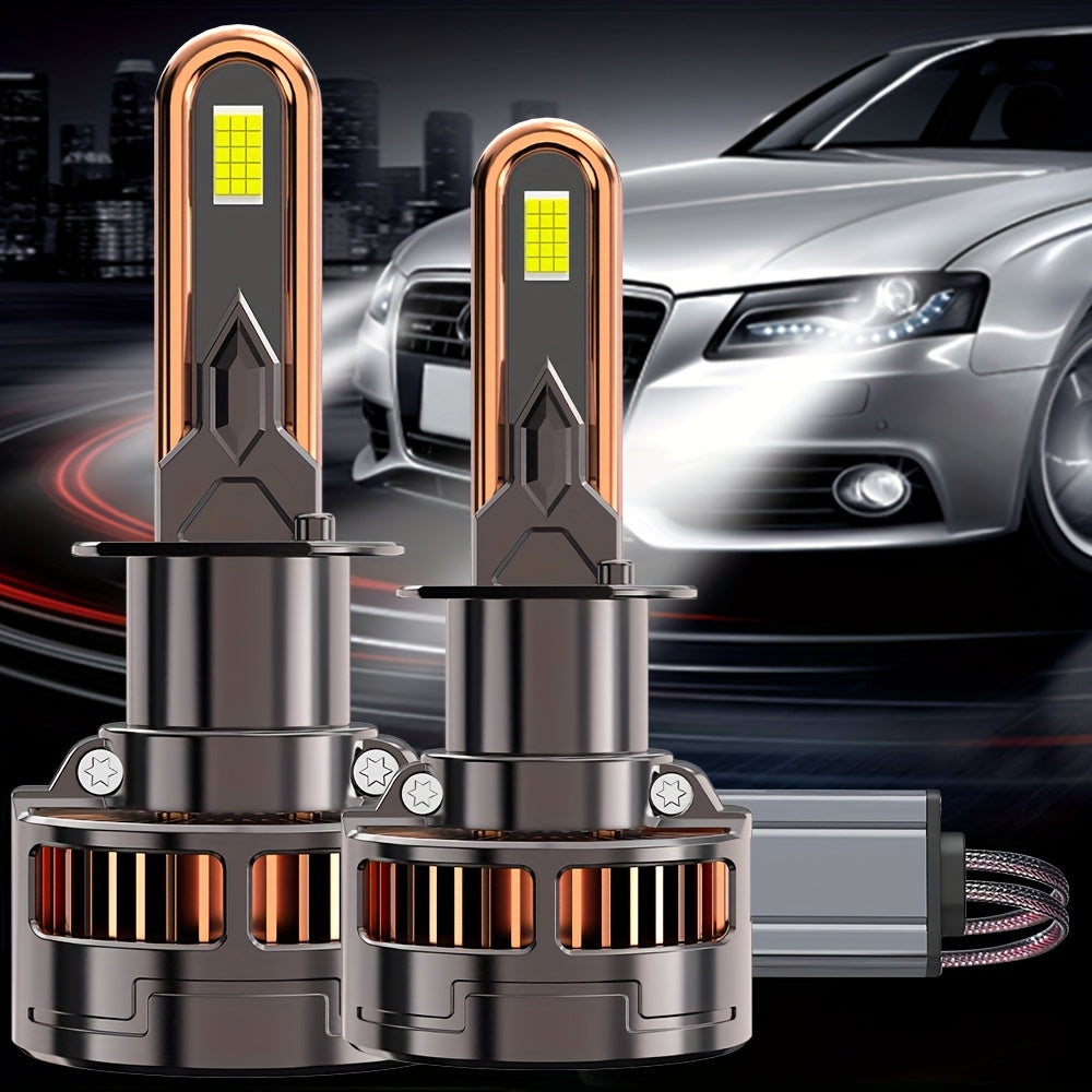 2Pcs LED Headlight Bulbs, 300W High Power, Compatible with H1, H4, 9003, HB2, H7, H18, H11, H9, H8 - 60,000 Lumens, 7500K Color Temperature, 9570 CSP Chip, 950% Brightness, Vehicle Lighting Upgrade, Durable LED Lights, 12V-24V Voltage