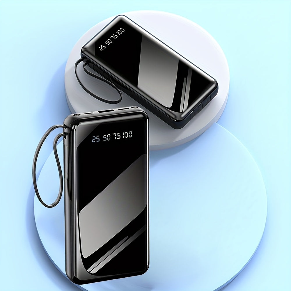 40000mAh/ 50000mAh 電力銀行便攜式充電器 2.1A 快速充電外部電池包電力銀行帶有電纜 LED 燈兼容智能手機，適用於 for iphone、 for iPad、 for Samsung 和市場上大多數智能裝置