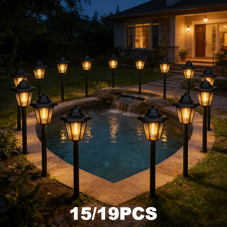 15/19 Pack IP65 Vintage Outdoor Display Light, Perfect for Festivals, LED Outdoor Landscape Light, Suitable for Garden, Lawn, Pathway, Courtyard, Night Lighting, Path Illumination, Modern Outdoor Lighting, Christmas Halloween Valentine‘s Day
