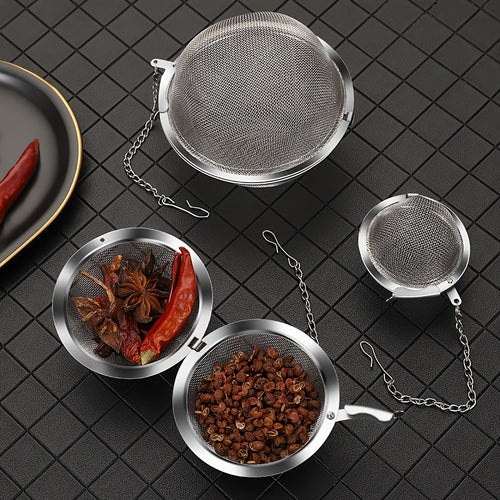 1-Pack 304 Stainless Steel Spice Ball – Tea & Soup Infuser, Hot Pot Spice Filter, Creative Mesh Tea Strainer, Kitchen Gadget