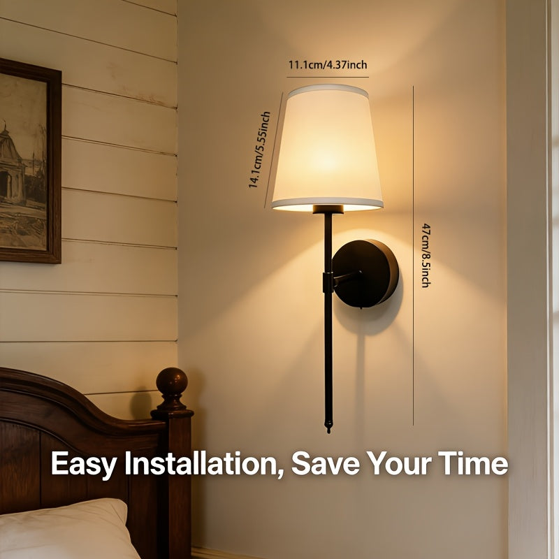 Battery Operated Wall Light, Black Rechargeable Wall Light with Dimmable Removable Bulb and Remote Control, Wireless Wall Light Suitable for Bedroom, Living Room, Hallway Home Decor, Suitable for Bedroom, Living Room, Home