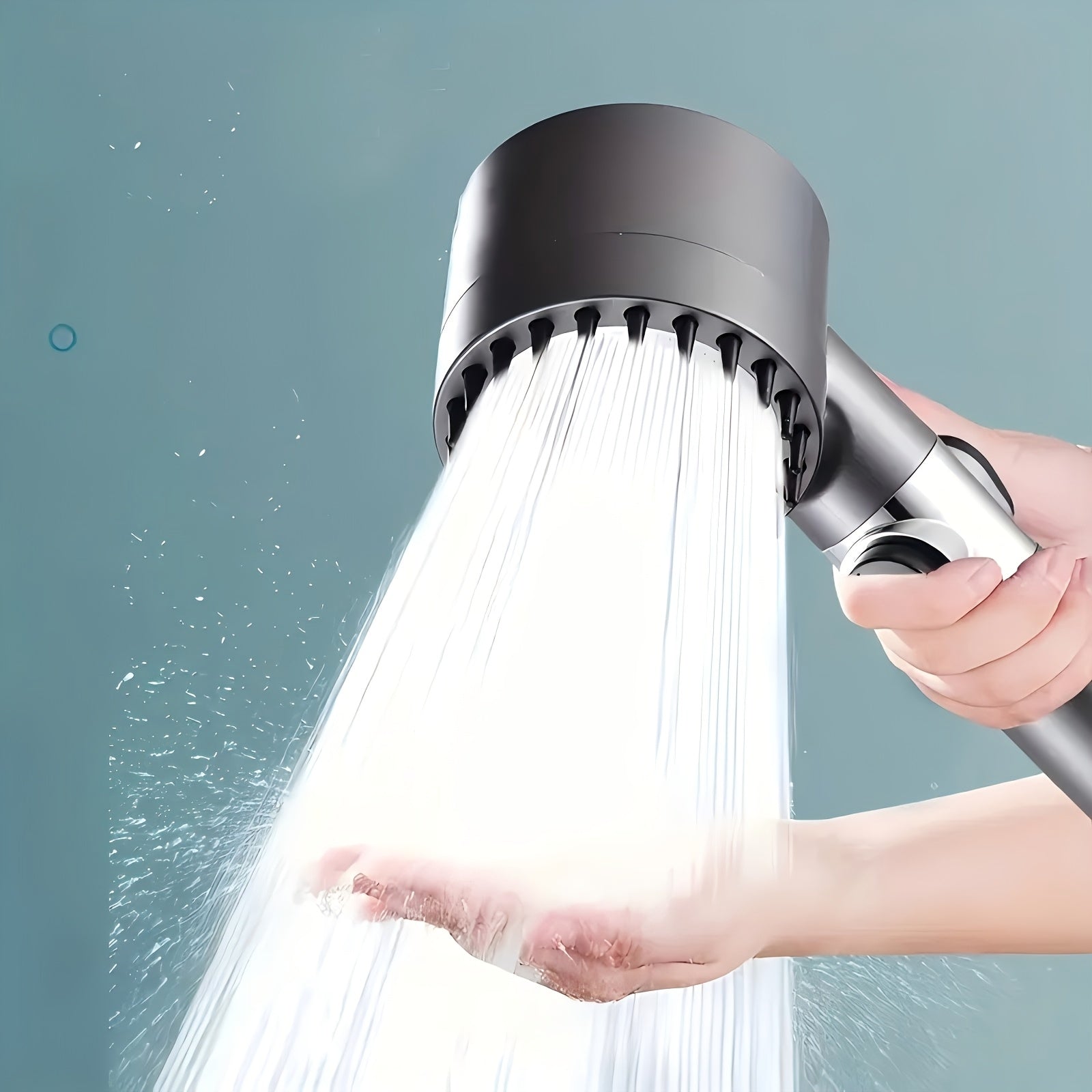 High Pressure Shower Head with Turbo Spray - Wall Mount, No Power Needed, 6-Stage Water Filter, Skin-Friendly - Rain Shower Set with 68-inch Hose