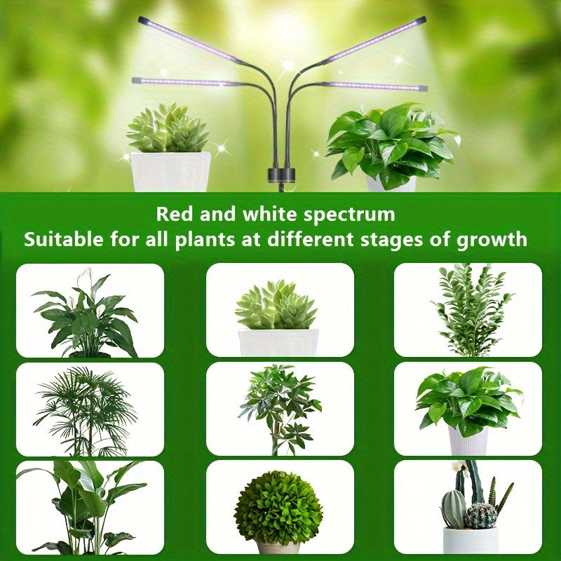 1Pc Indoor Plant Grow Light Full Spectrum Sunlight Lamp Retractable Design 3/9/12H Timer Height & Brightness Adjustable Simulated Sun Grow Light for Succulents Flowers Promote Plant Growth