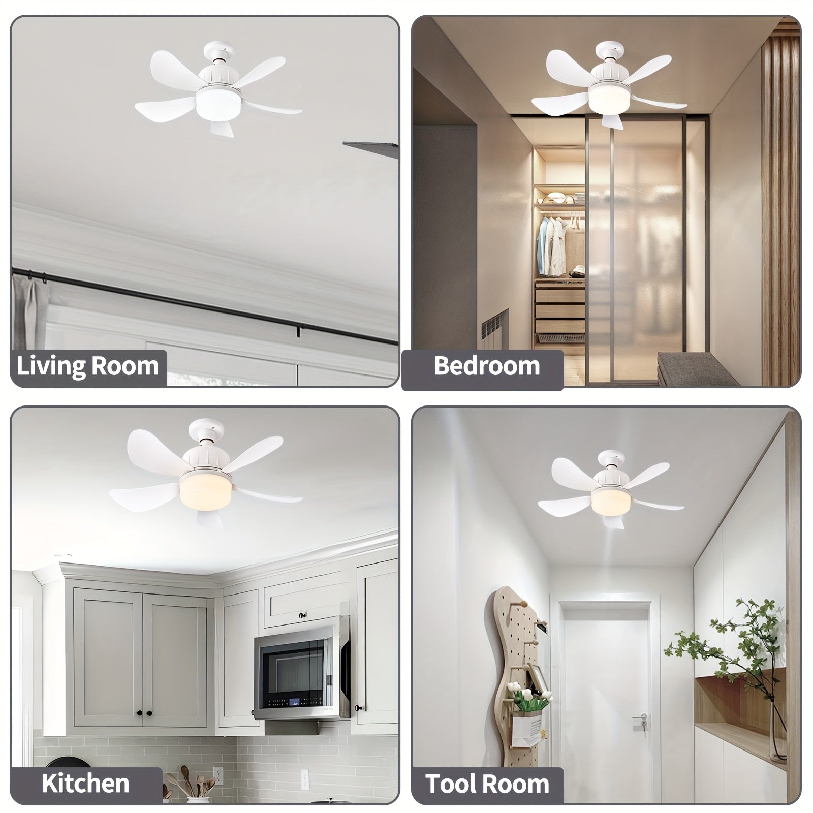 Ceiling Fan with Adjustable Blades, 3 Speed Levels, Overload & Short Circuit Protection, Energy-Saving Cooling Design for Living Room and Bedroom