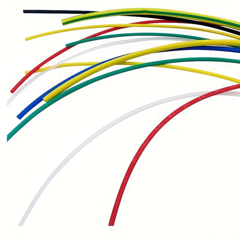 2:1 Shrink Ratio Heat Shrink Tubing Kit in Black, Red, Blue, Yellow, Green, White – Flame-Retardant Polyolefin Tubing for Wire Insulation & Electrical Connections. Each Color 1m (39.4 in) – Total 6m (236.22 in). Perfect for Cable Sleeve Installation
