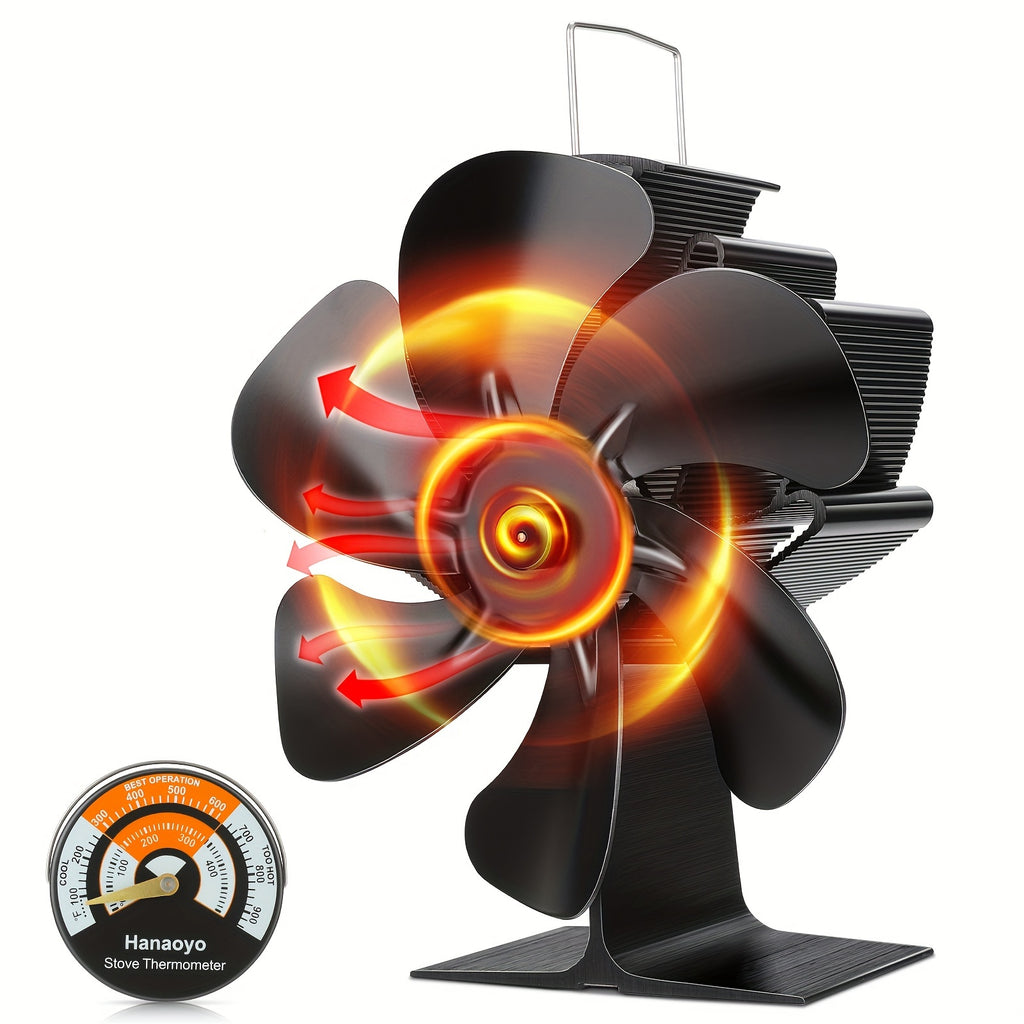 Huayang Silent Heat-Powered Fireplace Fan, No Electricity Needed, Efficient Heat Distribution, for Wood / Log Fireplaces, Perfect Christmas &amp; New Year Gift, Holiday Birthday Gift Set