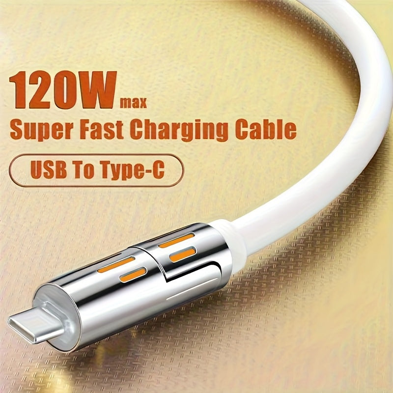 120W Ultra-Fast Charging USB B-To-C with Non-Flashing Light, Easy to find your phone when charging at night, Data Synchronization, USB Power, Compatible with Phones and Tablets