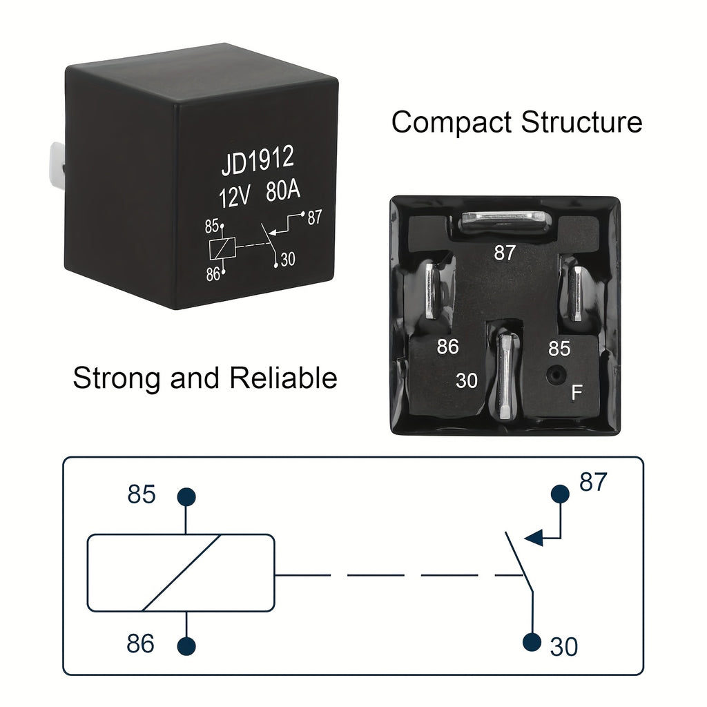 Pre-Wired Fuse Relay Box, 2/3/4/6 Way 4-Pin 40A Relay Block Kit, Suitable for Car Truck Boat JEEP