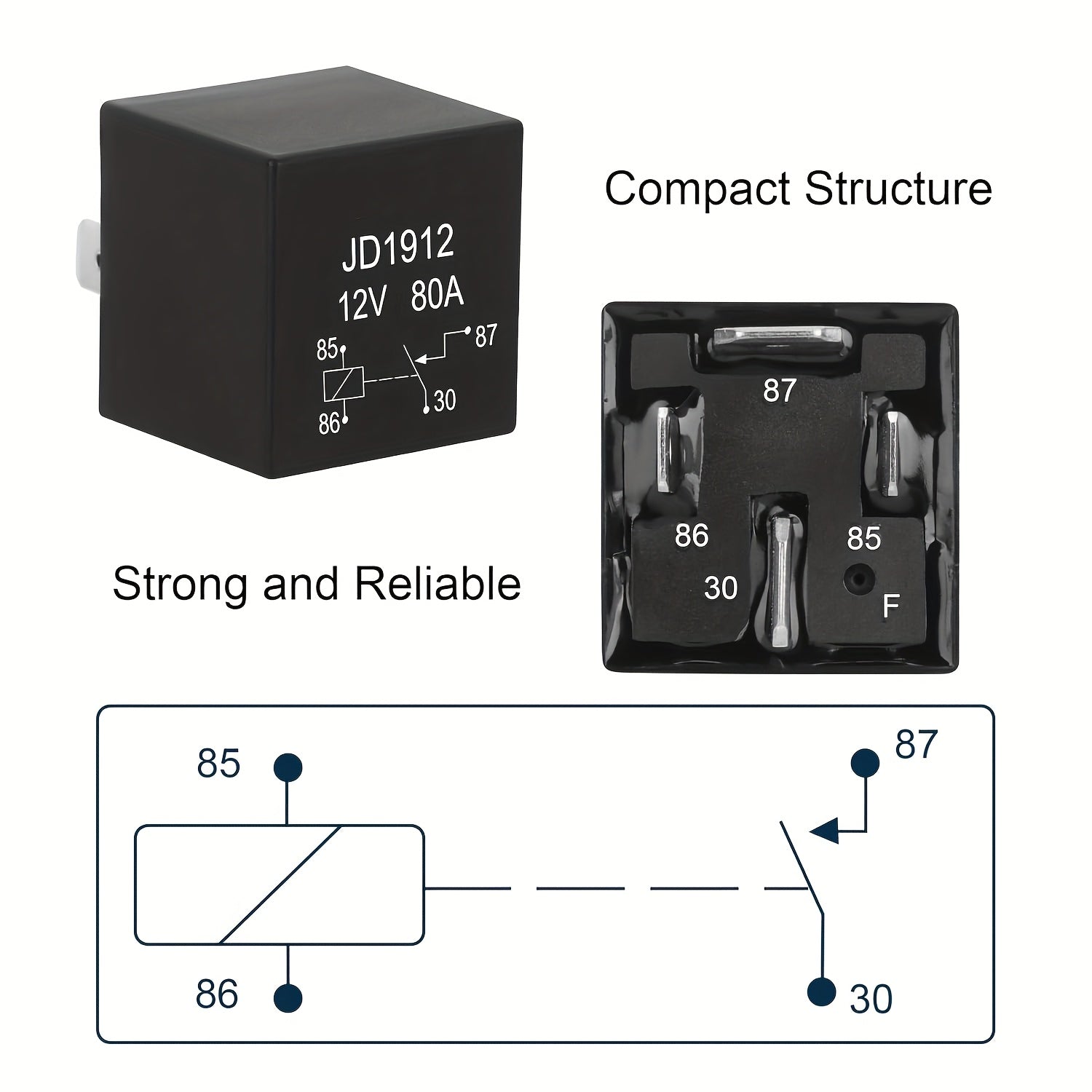 Pre-Wired Fuse Relay Box, 2/3/4/6 Way 4-Pin 40A Relay Block Kit, Suitable for Car Truck Boat JEEP