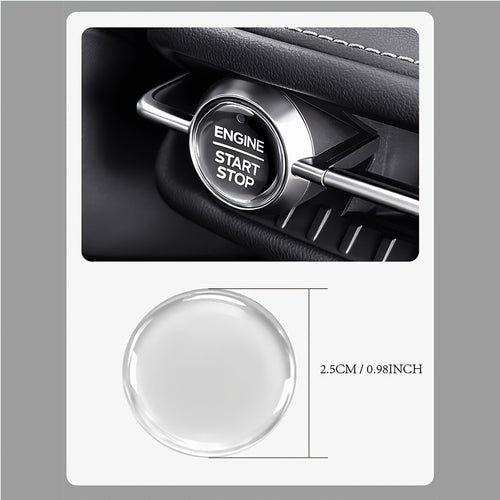 1pc Car Ignition Switch Crystal Clear Protective Sticker, Engine Start Button Cover, Compatible with Most Keyless Entry Sedans, SUVs, Wagons, Off-Road Vehicles & Pickup Trucks – Easy Peel-and-Stick Installation, No Wiring