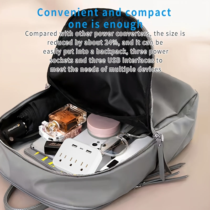 [Copy of] A Small Wall Power Socket, 3 Power Outputs, 3 USB'S And A Type-c, 6-in-1 Bundle Wall Socket. The Power Socket With Indicator Light Is Safer And Smaller, Which Makes It Easier For You To Carry When You Go Out. It Is A Gift Choice