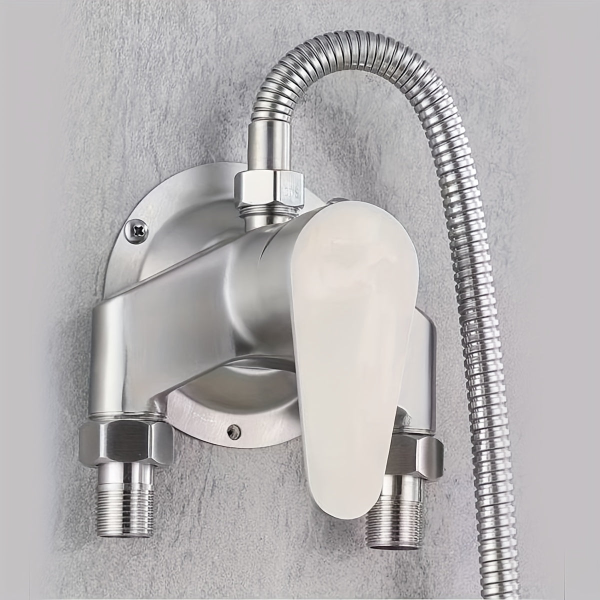 Stainless Steel Shower Faucet - Hot & Cold Water Mixer, Brushed Finish Minimalist Design Wall Mount Shower Valve for Bathroom & Shower