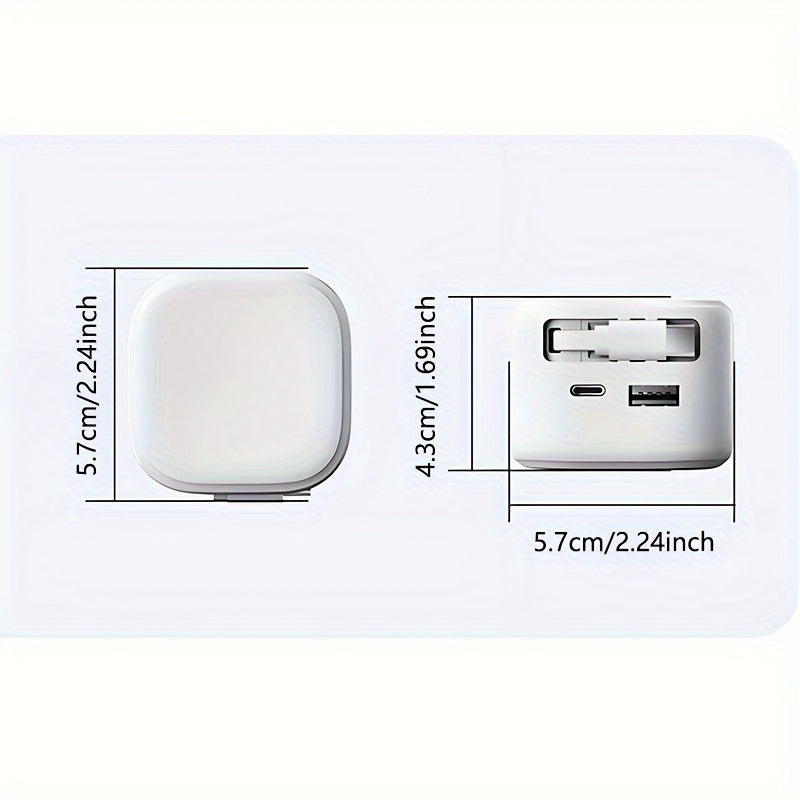 Compact And Extendable Charging Plug, 35W Quick Charger Featuring an 31.5inch Retractable Cable, Compatible with Various Smartphones, Ideal for Travel