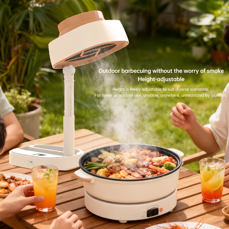 Foldable Portable Range Hood, 5 Powerful Suction Speeds, Adjustable Height & Angle, Removable Filter, USB Power Cord, Includes Exhaust Duct, Ideal for Indoor Home Cooking, BBQ, Hot Pot, Portable Kitchen Exhaust Fan