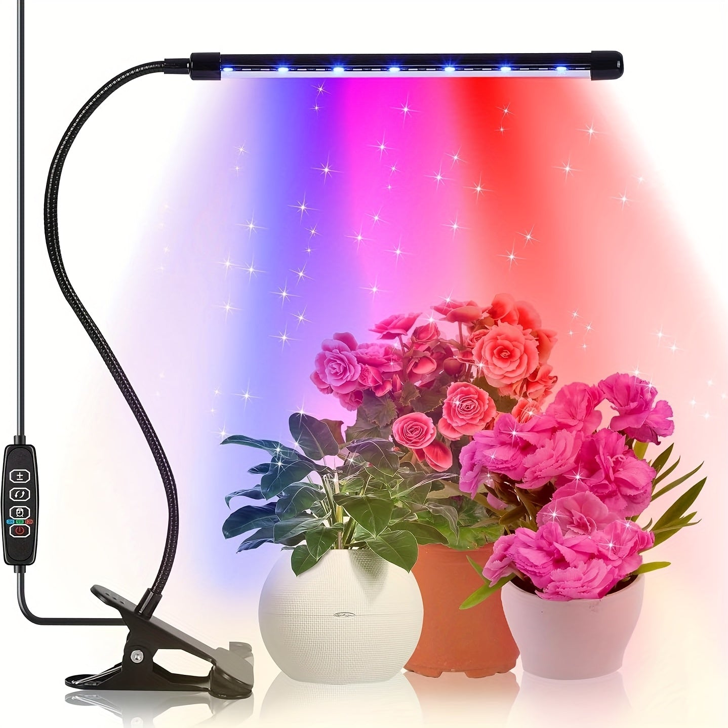 1/2/3/4 Head LED Grow Light, 360° Adjustable Gooseneck, USB Powered, Red & Blue Dual Spectrum, Efficient Full Spectrum Panel, with Adjustable Plant Light and Flexible Rotation - Perfect for Indoor Greenhouse Flowers, Charger Not Included