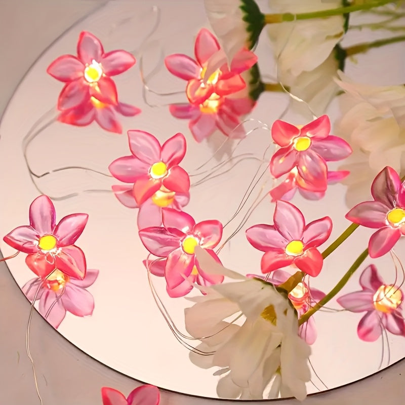 LED銅線百合串燈，適用於室內裝飾（不含電池）