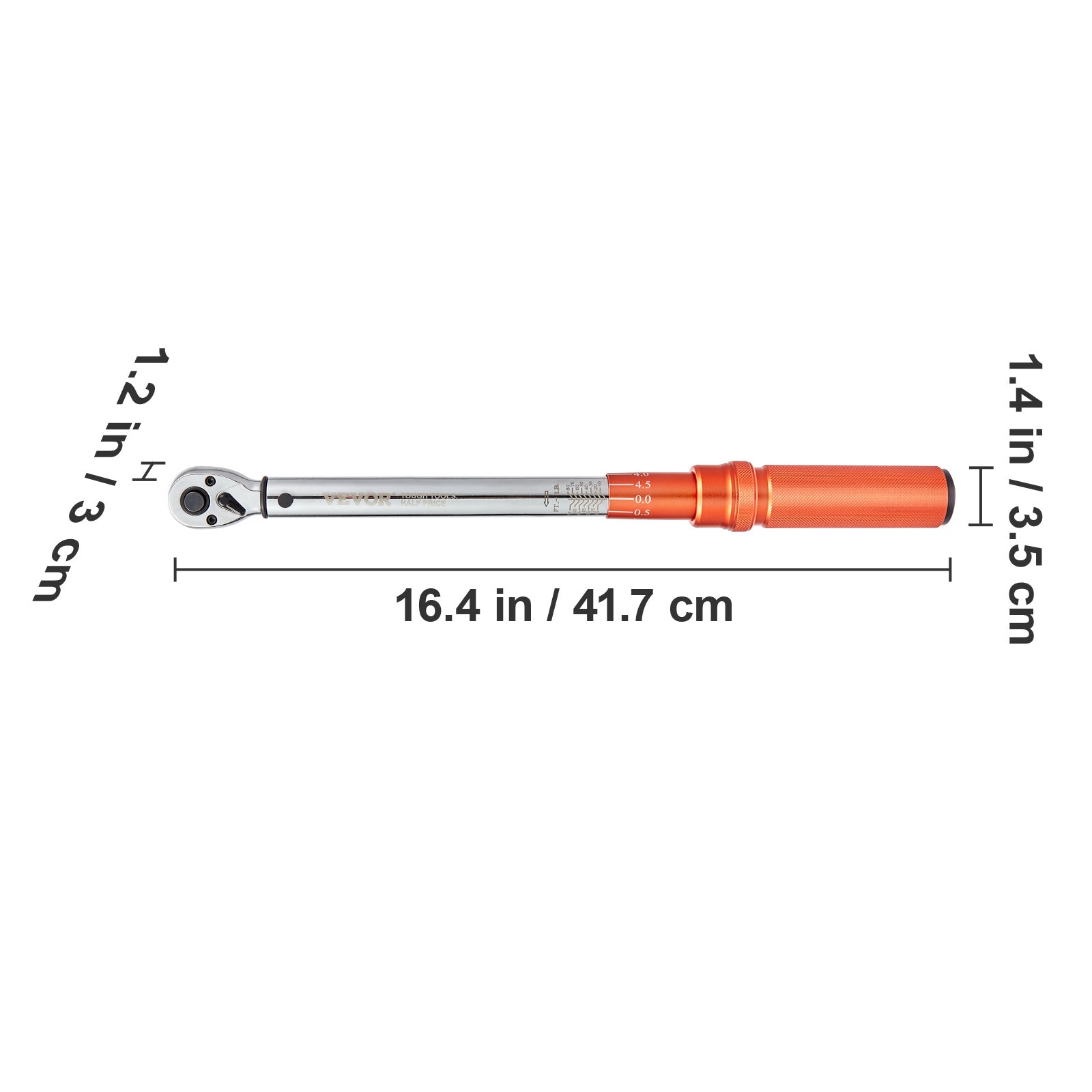 VEVOR Torque Wrench, 1/4“ / 3/8” / 1/2“ Drive Click Torque Wrench 10-80 ft-lbs / 20-200 in-lbs / 25-250 ft-lbs 3-23 Nm / 34-340 Nm / 14-110 Nm, Dual-Direction Adjustable Torque Wrench Set