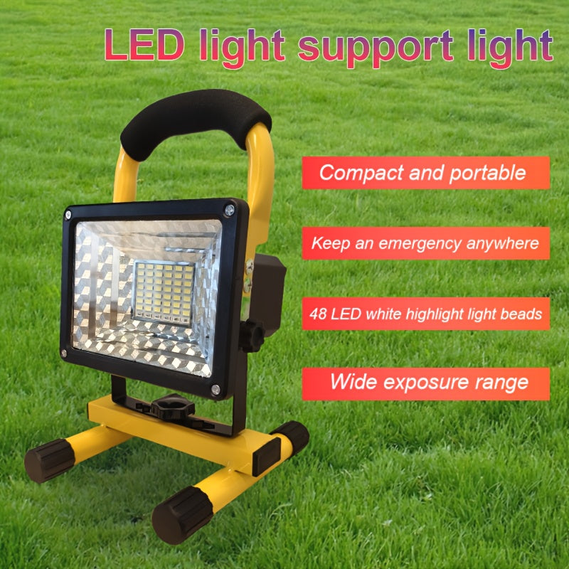 USB rechargeable, LED light source spotlight and floodlight, compact and portable, with aluminum heatsink, three-step dimming, red/blue strobe, high brightness, long battery life