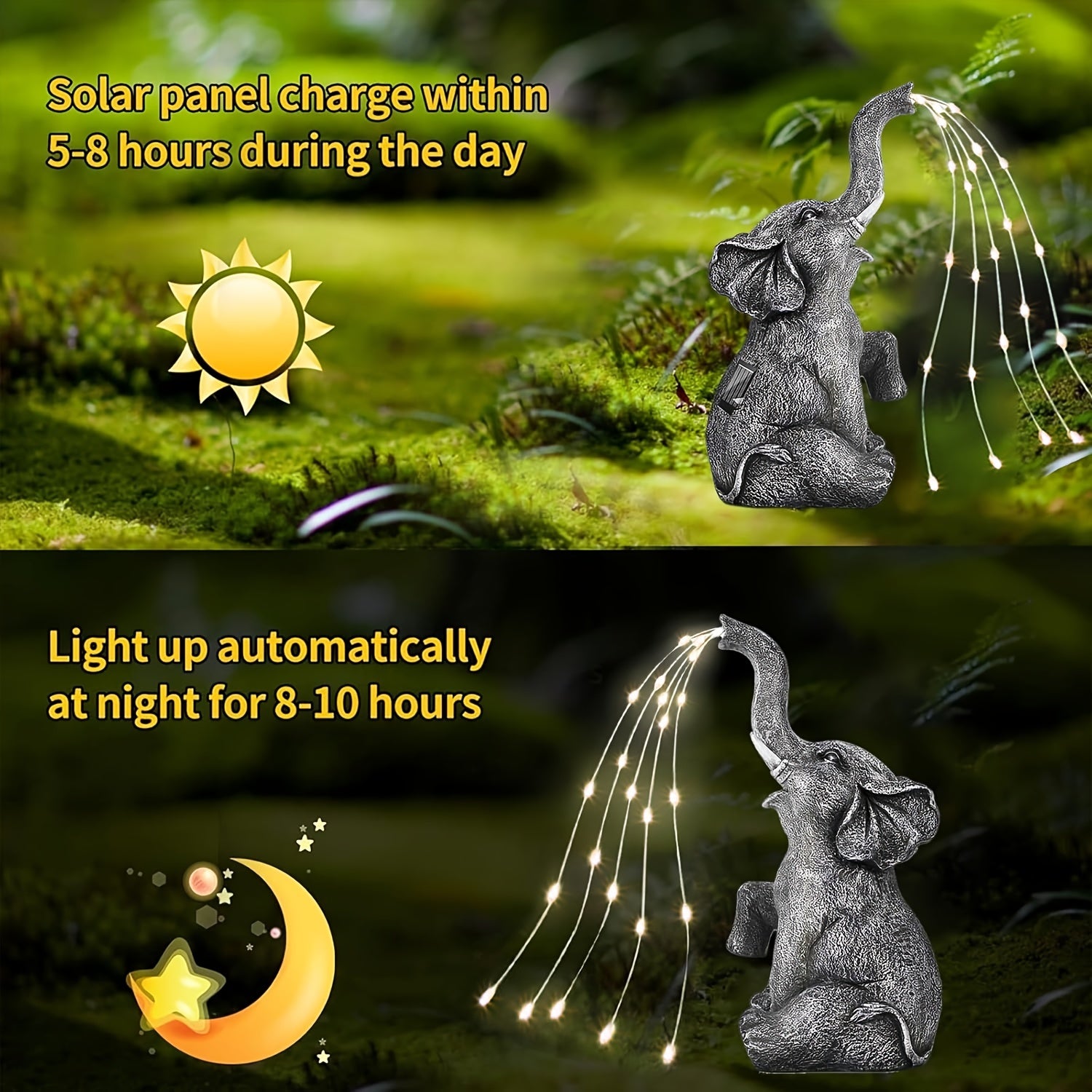 Elephant Solar Courtyard Light Elephant Hanging LED Solar Lantern Solar Elephant IP44