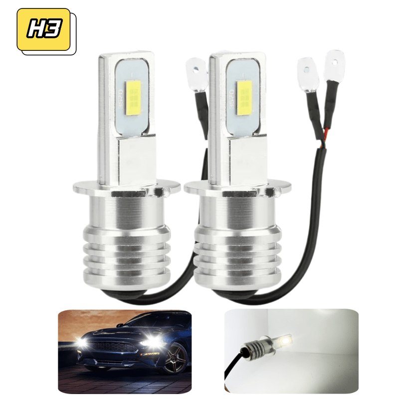 2-Pack H3 LED Headlight Bulb Set 80W White 3570 6000K Canbus Error CAR DOWN LIGHT Car Light 12V 24V, No Battery Included