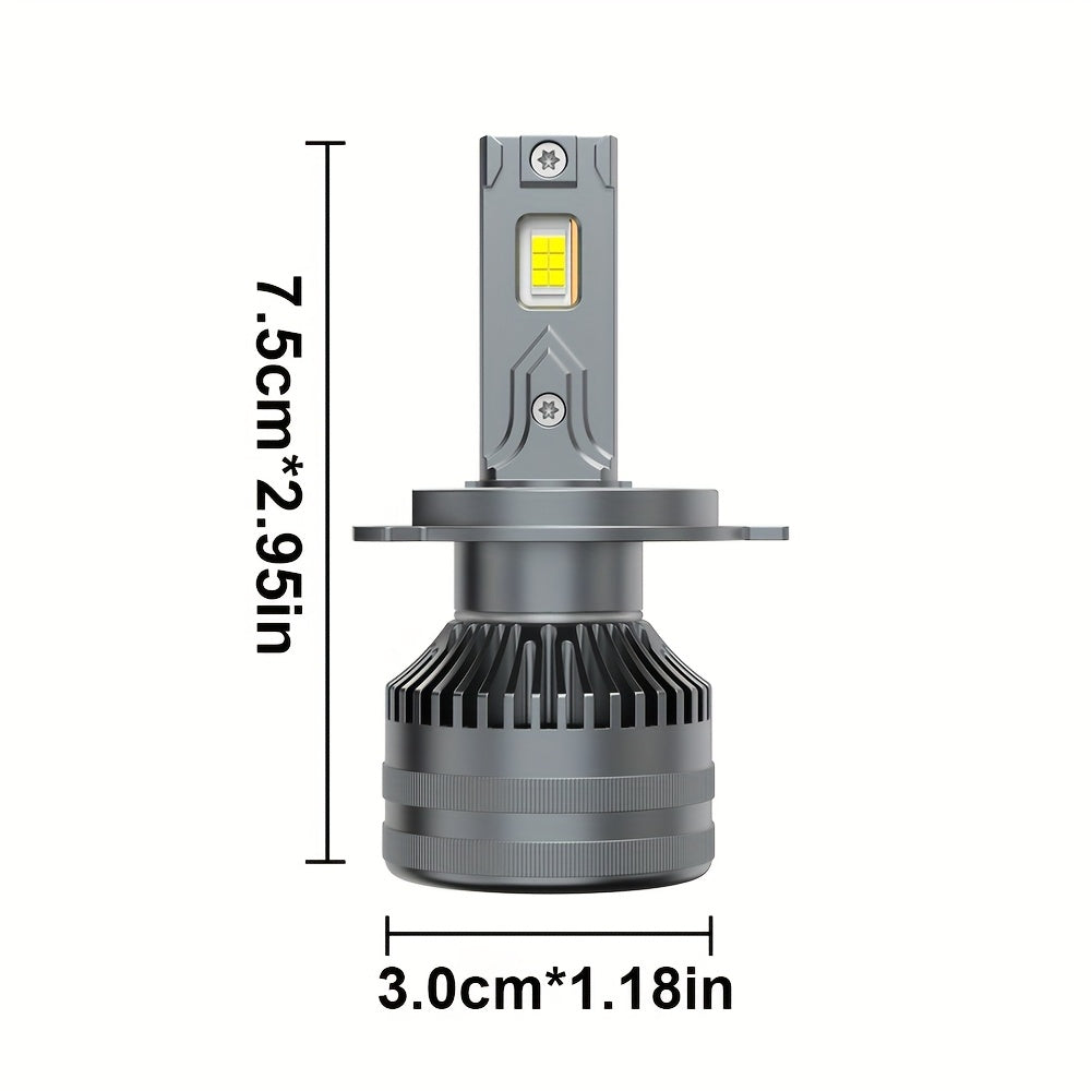 2pcs Super Bright H11 LED Headlight Bulbs H4/9003/HB2-QF003 H7/H18/H1/9006/HB2/H11/9005/H16/H9/9012, 6500K, 800% Brightness, 43000 Lumens, with External Driver Canbus Plug-and-Play