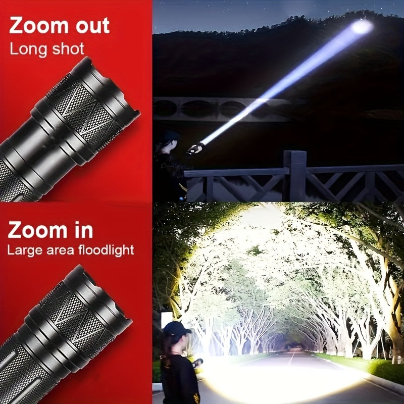 Rechargeable Super Bright Flashlight Suitable for Home Security Emergency Camping Power Outage Use Outdoor Handheld Lighting With Battery Not Waterproof