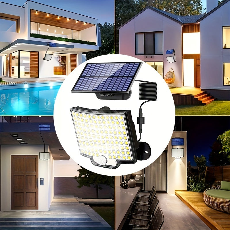1 Pack Solar Outdoor Sensor Light, Powered by Separate Battery Panel, 106 Super Bright LED Beads, PIR Motion Sensor Lighting, IP65 Protection Rating, Perfect for Courtyard, Garage, Garden, Patio as Wall Light or Street Light