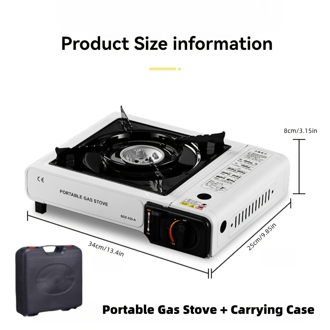 Portable Camping Stove with Precise Temperature Control, 7850 BTU Power, Windproof & Easy-Clean Ceramic Coated Grate