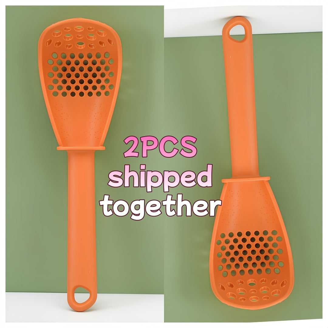 1 or 3 Pack 7-in-1 Multipurpose Kitchen Tool - Garlic Mincer, Egg Beater & Separator, Potato Masher with Strainer & Spatula | Space-Saving Utensil for Baking & Salad Prep (Dishwasher Safe)