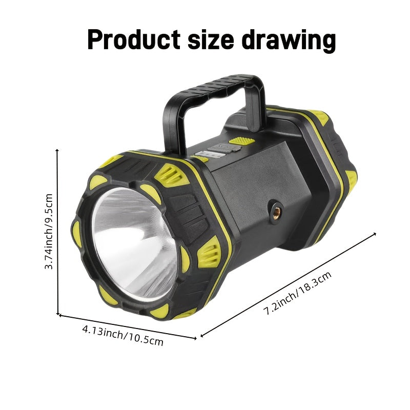 Multifunctional High Brightness LED Handheld Light Large Capacity Battery Long Lasting Type-C Charging 8 Lighting Modes Side COB Soft Light Smart 4-Grid Power Indicator Outdoor Camping Adventure Lamp
