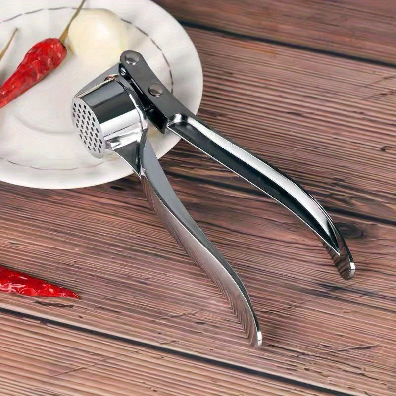 One Premium Stainless Steel Garlic Press - Easy Garlic Mincer & Ginger Crusher, Easy-to-Clean Kitchen Tool, Durable Garlic Chopper for Everyday Cooking