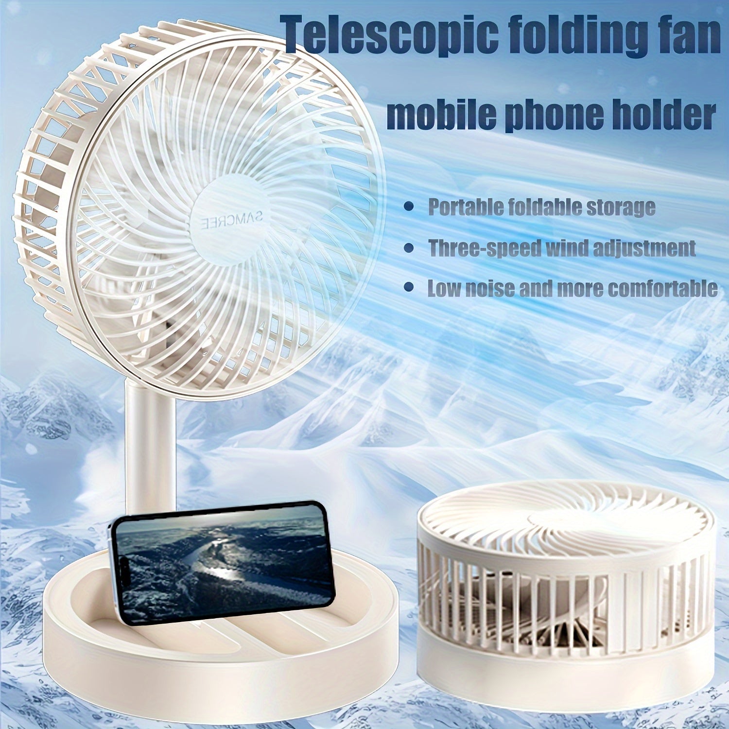 1 Piece Portable Foldable Fan, 360° Adjustable Quiet Circulating Wind, Ideal for Home Office School Supplies, Perfect Holiday Gift, Summer Comfort Essential