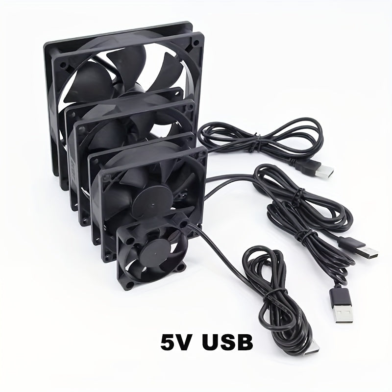 5V USB Silent Brushless Cooling Fan, Perfect for PC Case, CPU, Router and 3D Printer Heat Dissipation, Available in 5010, 6010, 8010, 8015, 8025, 9225, 12025 and 4.72 Inch Sizes
