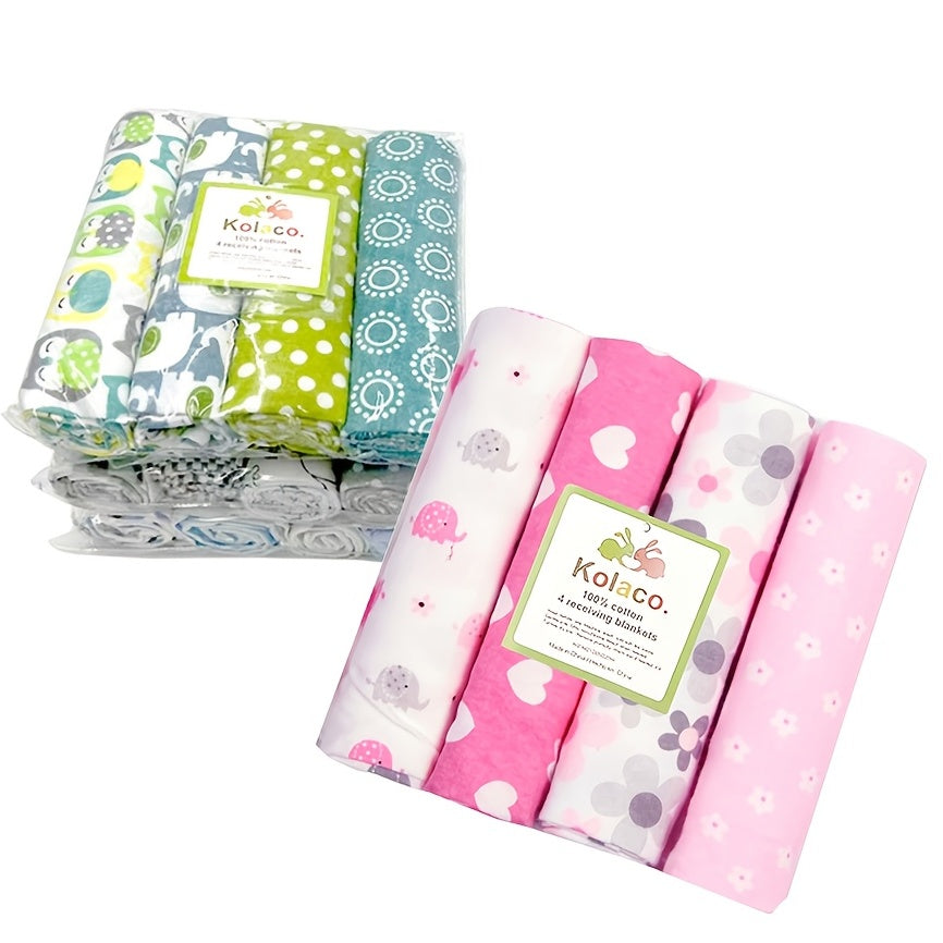 4件装新生儿柔软舒适接触布 - 76X76厘米/29.92X29.92英寸 圣诞节、感恩节、新年、情人节礼物 复活节礼物