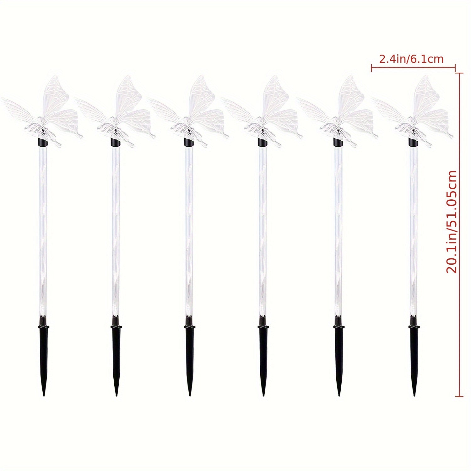 6-Piece Outdoor Butterfly Solar Light, Garden Decorative Light Solar Pathway Light Outdoor Waterproof Butterfly Courtyard Decoration, Patio, Flower Bed, Home Decoration (8 Modes)