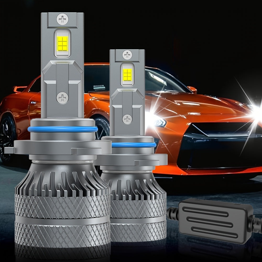 2-Pack H7 H4/9003/HB2 LED Headlights 29800 Lumens 220W High Power H11 H9 H8 CANBUS Error-Free 3570 CSP Chip 9005/HB3 9006/HB4 H1 9012/HIR2 Turbo Car Bulbs Aluminum Housing No Battery Included Model QY033