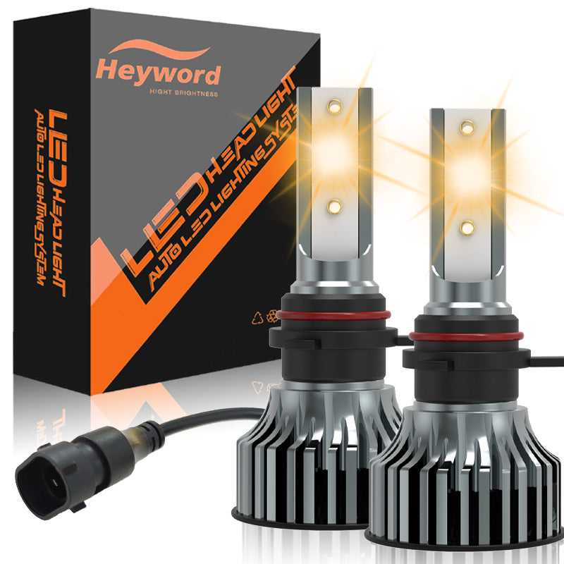 Heyword 2 Sets H7, H1, H3, H4, H8/H9/H11, 9005, 9006, 9012 LED Car Headlight Fog Light, Low Beam, High Beam, Color Temperatures: 4300K/Warm Light, 3000K/Yellow Light, 8000K/Blue Light, 25000K/Ice Blue, 6000K/White Light