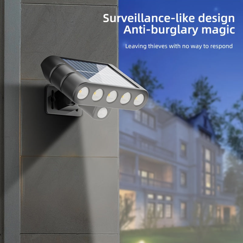 1 Warm/White Light Outdoor Solar Simulation Security Light, Garden Security Light, Garage Lighting, 1200mAh, Square Security Light, Dusk-to-Dawn with Motion Sensor, Perfect for Courtyard Garden Street Lighting