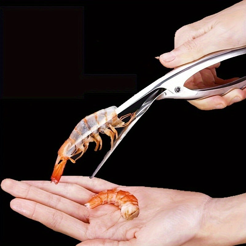 1 Piece Stainless Steel Fast Shrimp Peeler – Easily Remove Shells & Veins, Durable Metal Tool for Restaurant, Hotel & Home Cooking, Portable, Decorative, Bulk Cookware & Cutlery