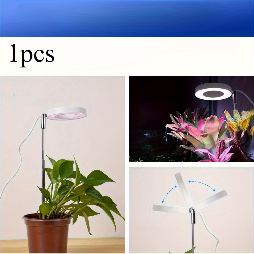 1PC LED Plant Grow Light, USB Powered Full Spectrum Sunlike Potted Plant Grow Lamp, 4-Level Dimmable Timer, Plant Supplement Grow Light with 1 Timer