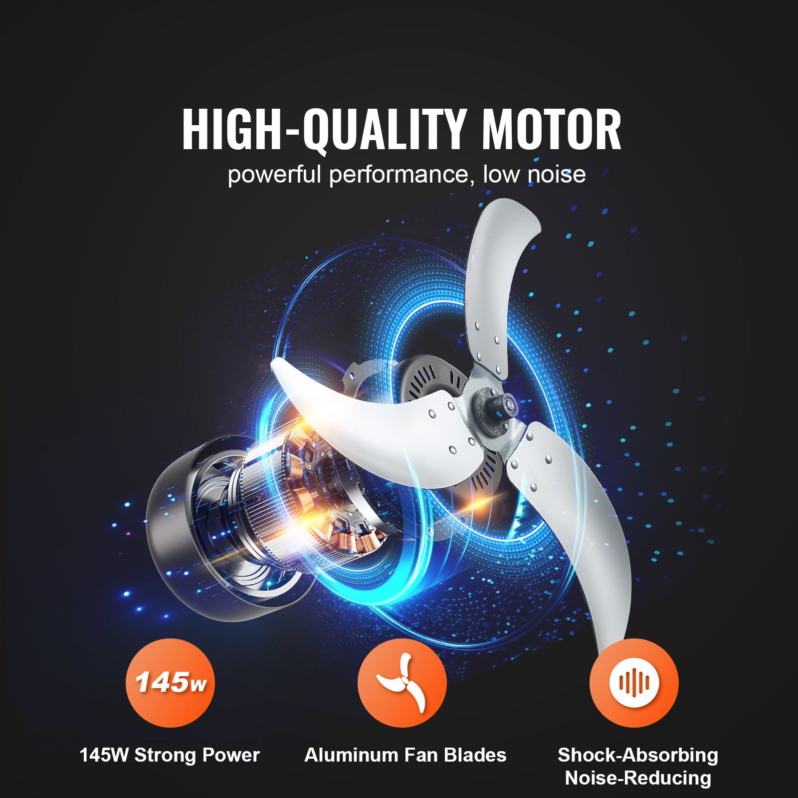 24" High-Speed Industrial Drum Fan, Timer Function, 3-Speed, for Warehouse