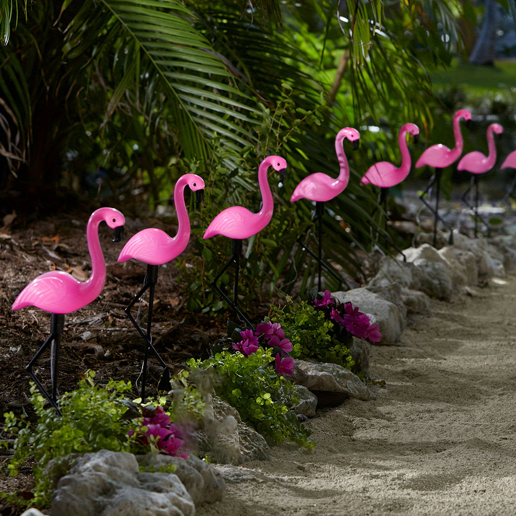 3 Pack Flamingo Solar Light, Outdoor Flamingo Courtyard Decoration, Flamingo Ground Insert Light Solar Powered, Lawn Decorative Garden Ground Stake, Courtyard Pond Ground Backyard Decoration - IP65 Protection Rating