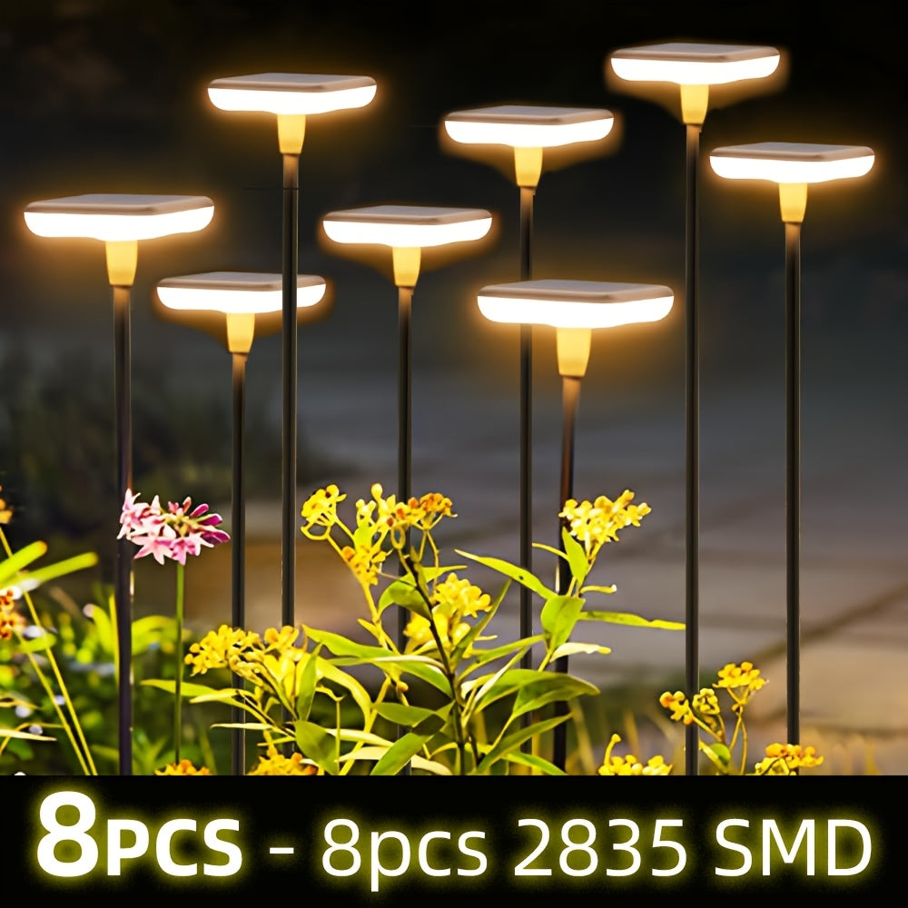 4/8-Piece - LED Solar Light, Outdoor LED Lawn Atmosphere Light, Solar Powered, 1000mAh Battery Capacity, IP65 Outdoor Courtyard Light, Easy Installation, Suitable for Courtyard, Porch, Lawn, Garden Decoration