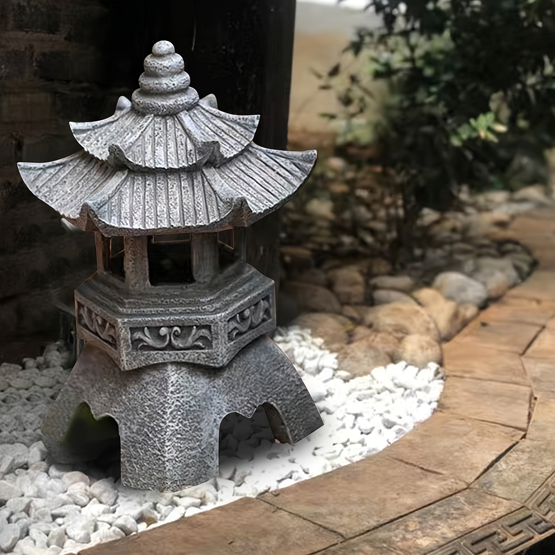 1 Piece Outdoor/Indoor Zen Decoration - Solar Pagoda Light Statue, IPX4 Adds Artistic Charm to Your Garden, Courtyard and Landscape Balcony, Perfect Courtyard Decoration Gift!