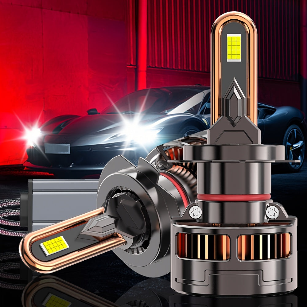 4-Pack, 2Pcs 9005 + 2Pcs H11, H4 Car LED Headlights, H7 LED Bulbs, 120,000 Lumens, Low/High Beam, H1, H4/9003/HB2, H7/H18, H8/H9/H11/H16, 9005/HB3, 9006/HB4, 9012/HIR2, 12V/24V, with External Driver, No Battery Needed