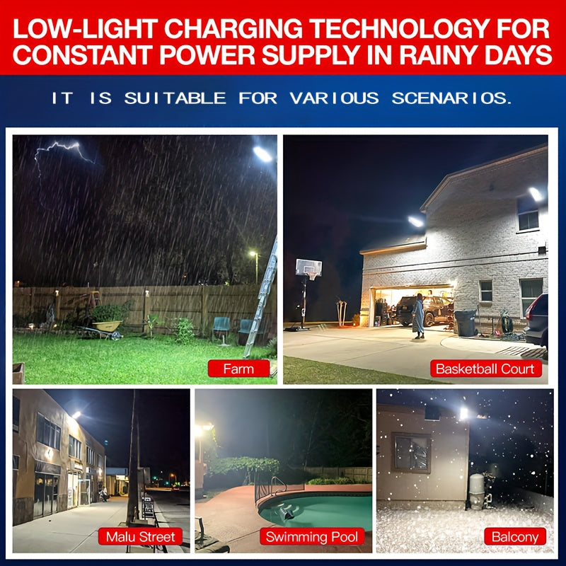 High Power Solar Street Light, Solar LED Wall Light with Remote Control 6000mAh Battery, Smart Light Sensor, Automatically Switches 252 Bright LED Bulbs, Perfect for Courtyard, Garden, Lawn, Private Driveway, Garage, Walls, Fields, Wall Mounting