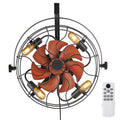 VEVOR Wall Mounted Fan with Lights, 21 Inch Wall Fan with Remote, 6-Speed Plug-in Wall Fan with Timer, 360° Adjustable Tilt, for Bedroom, Garage, Workshop (4 E26 Bulb Sockets Compatible, Bulbs Not Included)
