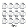 6pcs & 12pcs Mini Handle Cup 1.18oz Italian Espresso Cup – Glass Material, Easy to Carry – Perfect for Espresso – Sealed Glass Bottle for Camping